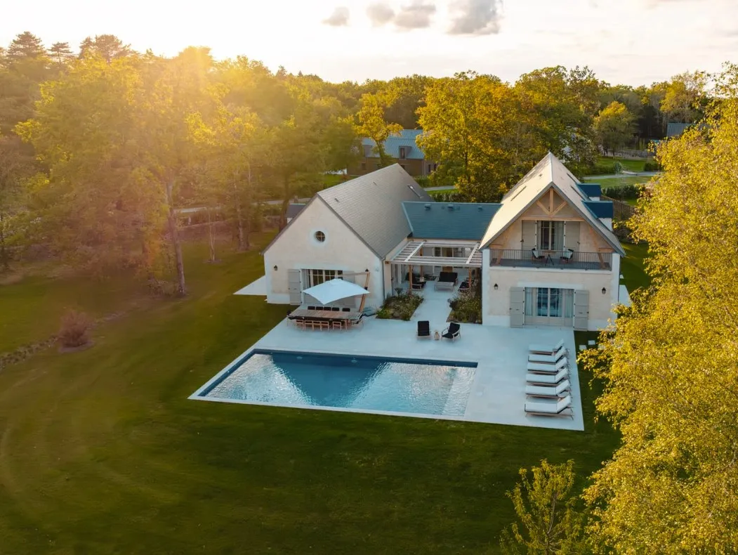 Vue aérienne soleil levant