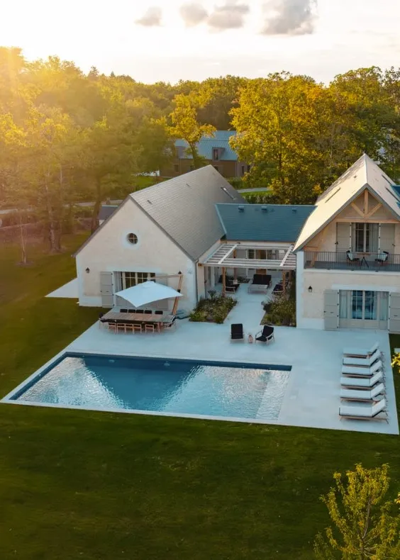 Vue aérienne soleil levant