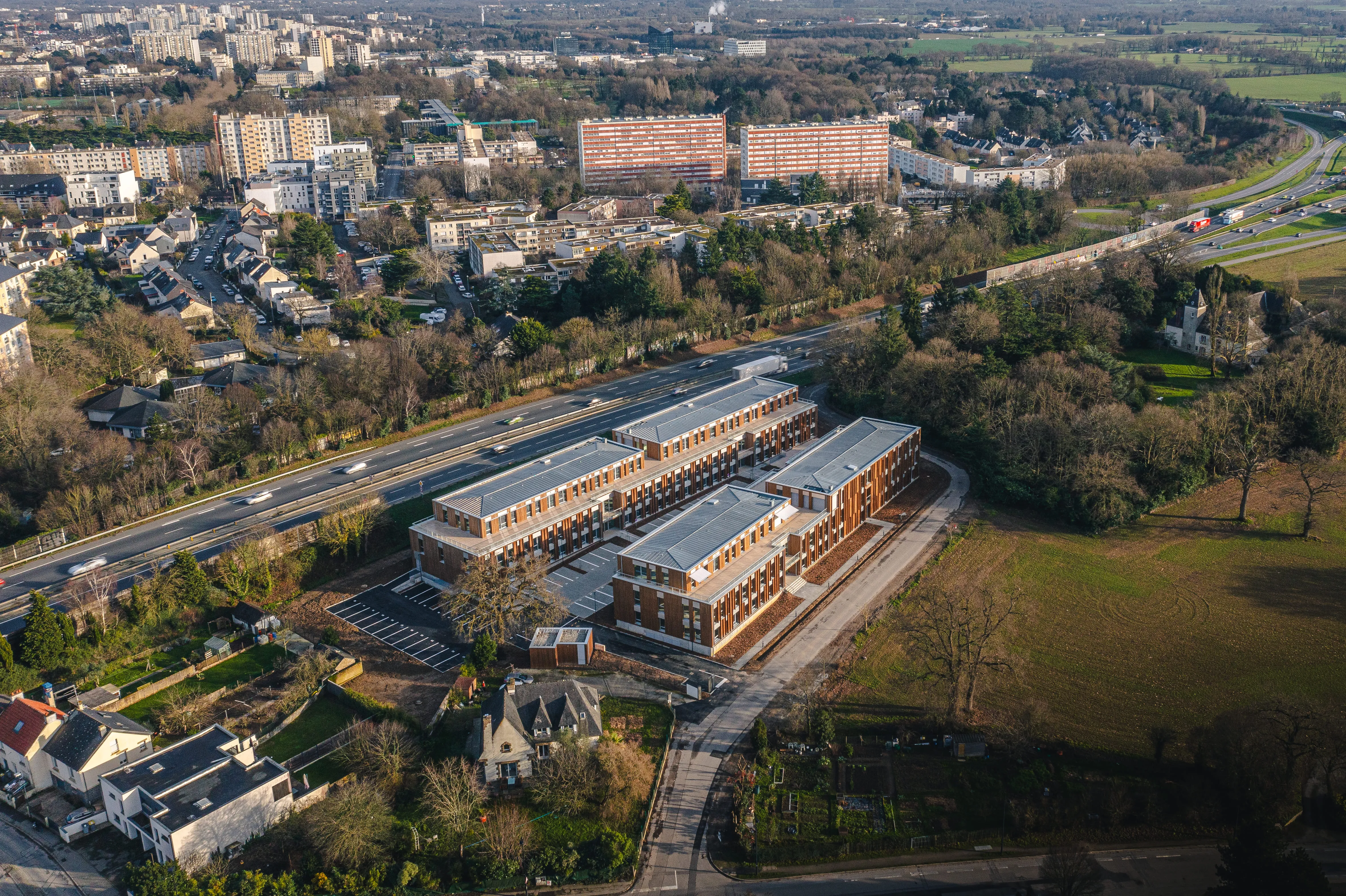 Vue aérienne 2 batiments