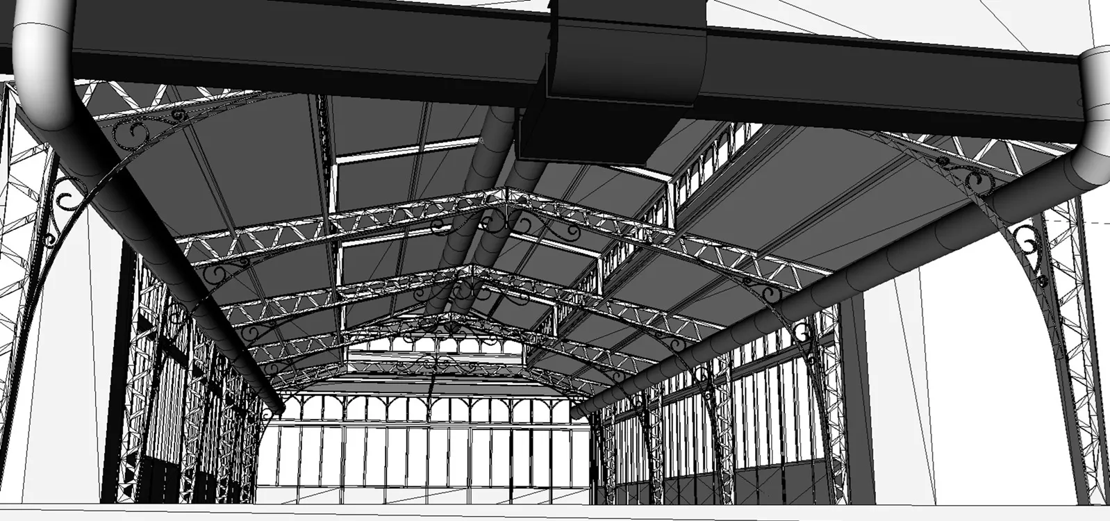 Image 3D de la structure Eiffel de l'Orangerie