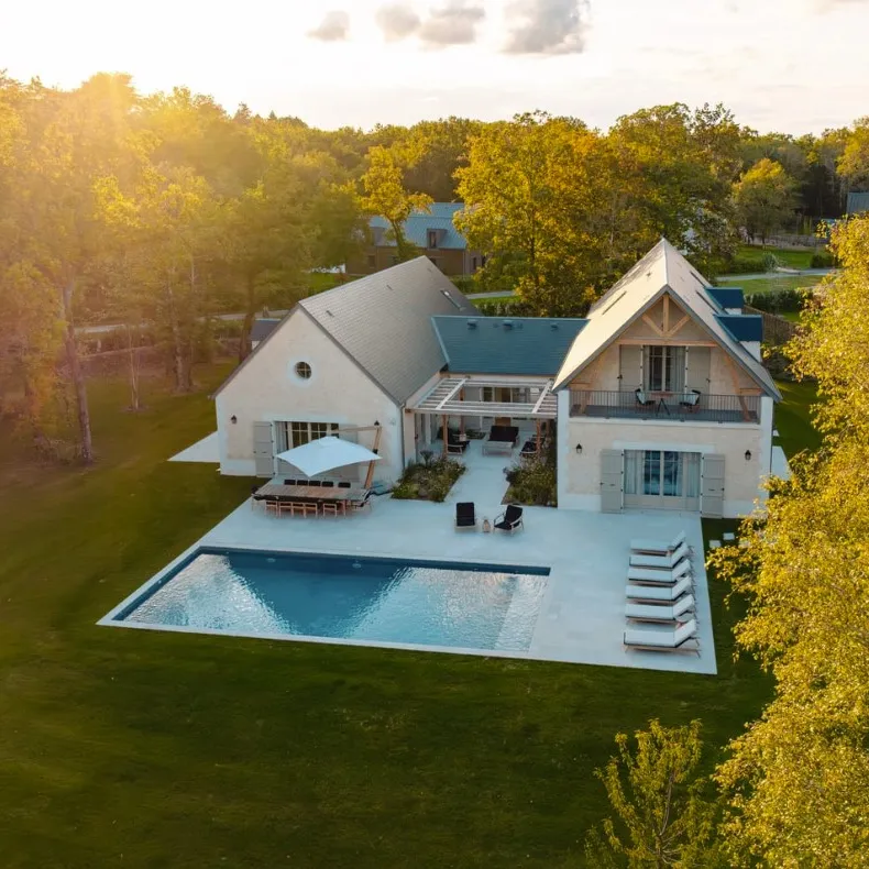 Vue aérienne soleil levant