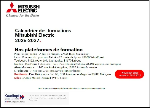Calendrier des formations