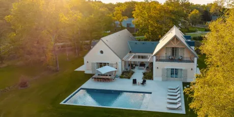 Vue aérienne soleil levant